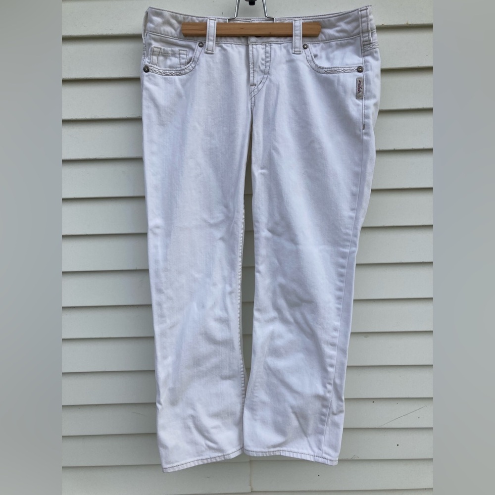 Silver cropped jeans